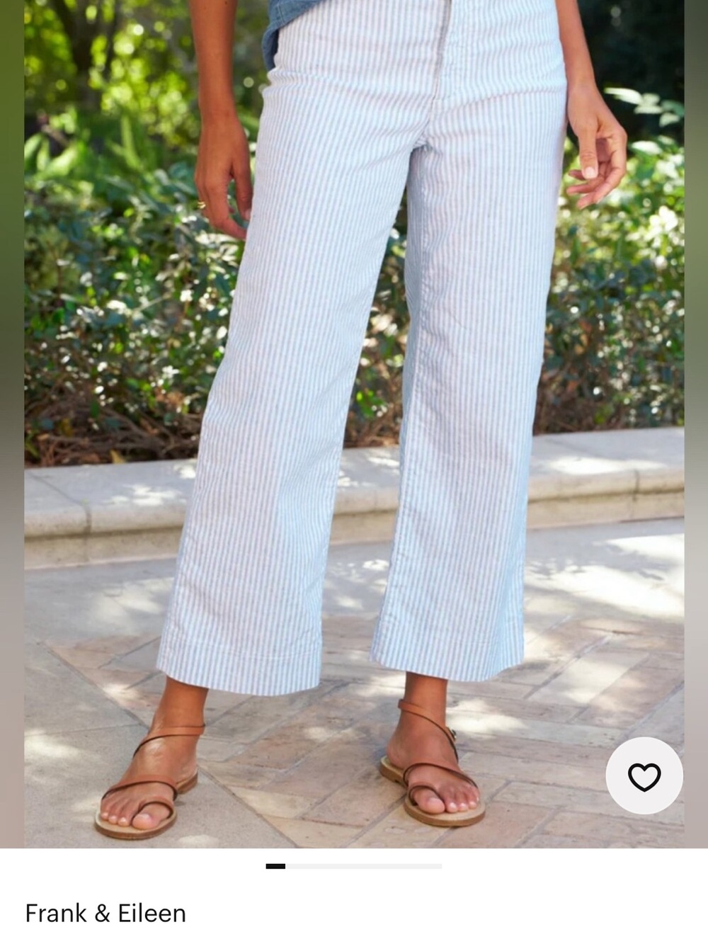Frank & Eileen Limerick Women's Blue Stripe Wide-Leg Pants size 10
